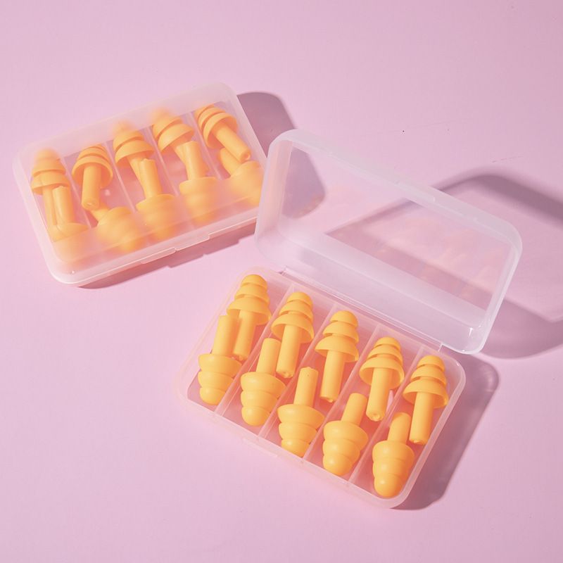 Soft Silicone Earplugs Waterproof Swimming Ear Plugs Reusable Noise Reduction Sleeping Ear Plugs Hearing Protector With Box