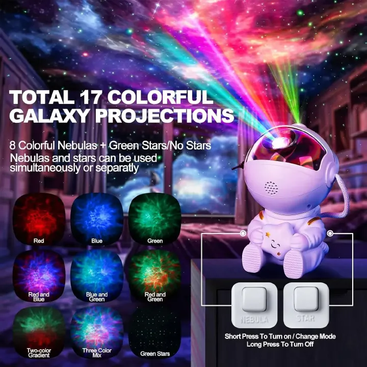 Star Projector Galaxy Night Light Astronaut Space Projector Starry Nebula Ceiling LED Lamp for Bedroom Home Decorative kids gift