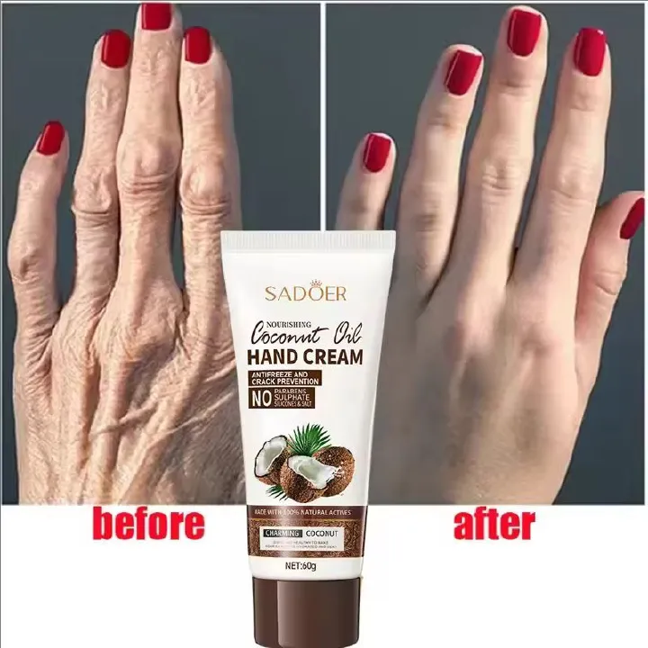 Coconut Hydrating, Moisturizing, Anti-Cracking And Nourishing Hand Cream,Coconut Hand CreamAnti Crack Coconut Oil Drying Repair Serum Fade Fine Lines Exfoliating Whiten Moisturizing Skin Care 60g