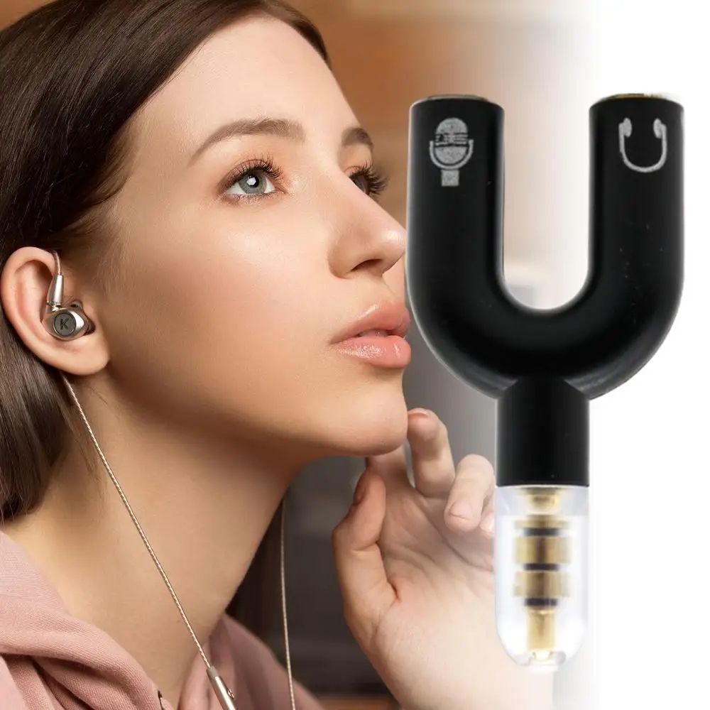 3.5 MM Headphone Plug Audio Cables Splitter Microphone 2 in 1 U Type Adapter Connector For Smartphone MP3 MP4 Player Sharing
