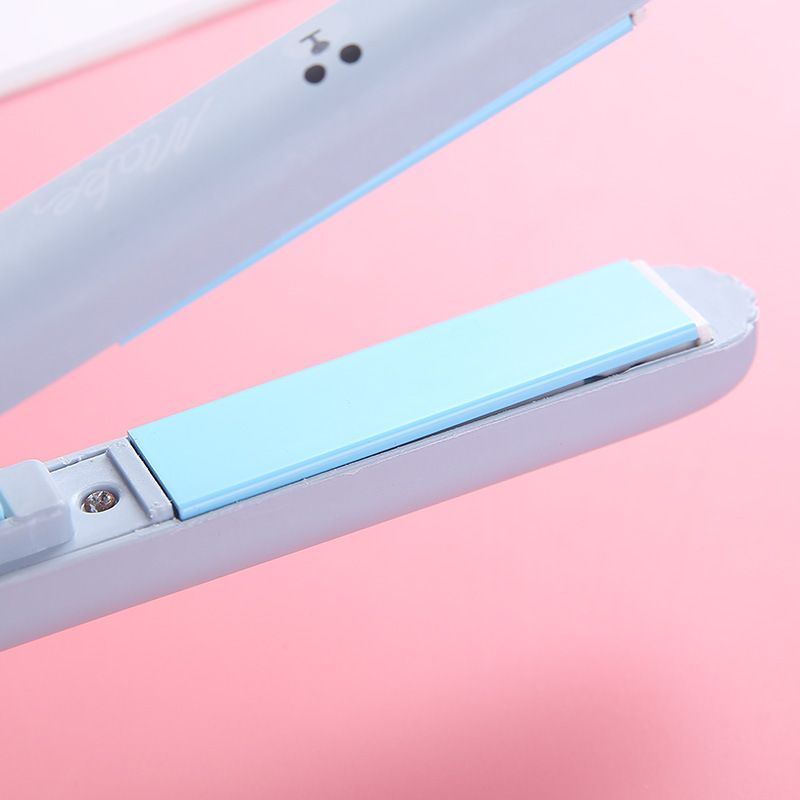 Mini Hair Straightener Clipboard Small Power Plug Curling Hair Straight Hair Girls Air Bangs Portable Hair Straightener