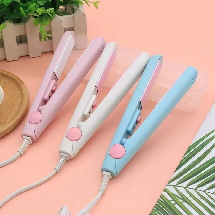 Mini Hair Straightener Clipboard Small Power Plug Curling Hair Straight Hair Girls Air Bangs Portable Hair Straightener