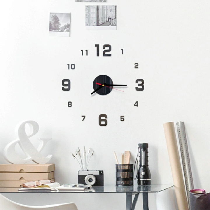 Wall Clock Frameless Digital Wall Clocks DIY Acrylic Wall Stickers Quartz Silent Clock for Home Office Wall Decor Horloge Murale