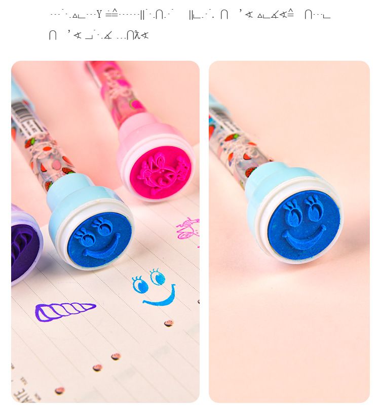 5 In 1 Children Cute Multifunctional Bubble Roller Funny Pen Seal Ballpoint Magic with Stationery Girl Light Pen Children's Q8L3