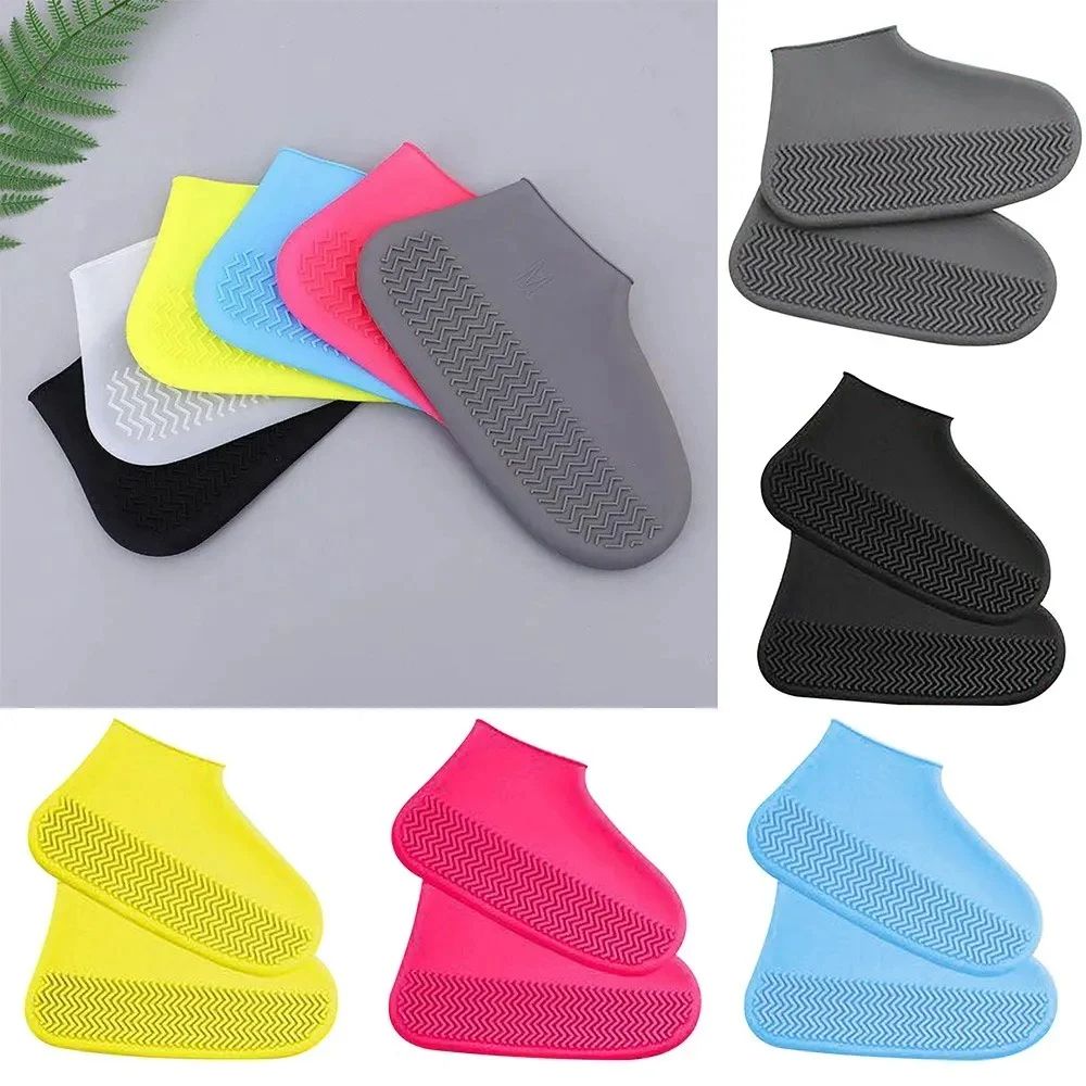Waterproof Shoe Covers Silicone Material Unisex Shoes Protectors Rain Boots for Outdoor Rainy Days