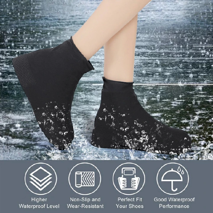 Waterproof Shoe Covers Silicone Material Unisex Shoes Protectors Rain Boots for Outdoor Rainy Days