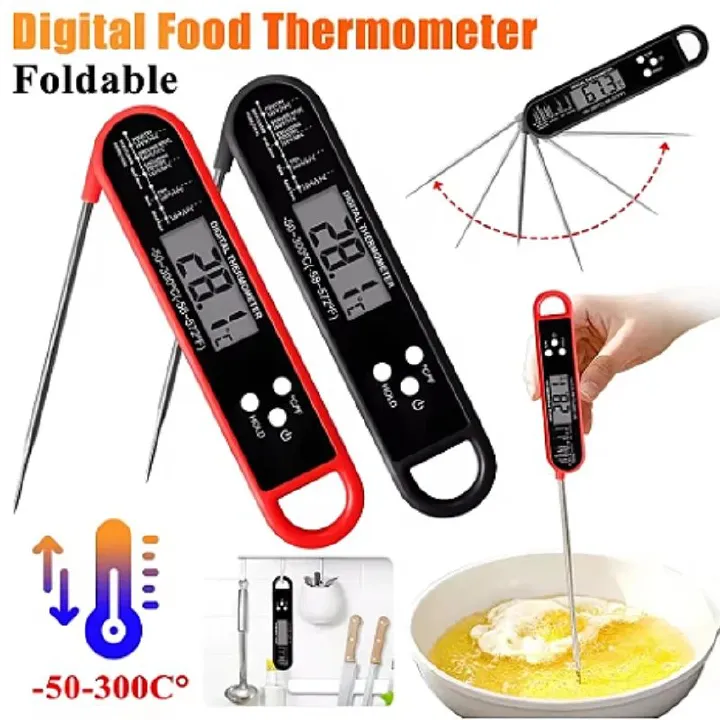 Digital Meat Thermometer Instant Read Waterproof Food BBQ Thermometer Backlight Calibration Thermometer Kitchen Outdoor Cooking