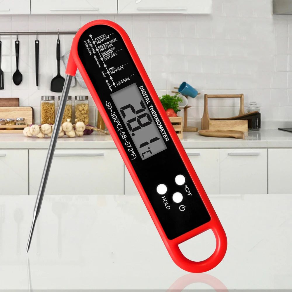 Digital Meat Thermometer Instant Read Waterproof Food BBQ Thermometer Backlight Calibration Thermometer Kitchen Outdoor Cooking