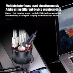 200W Multi-function Car Power Inverter 12V/24V To 220V Converter Led Display Charger Socket Fast Charging Car Accessories