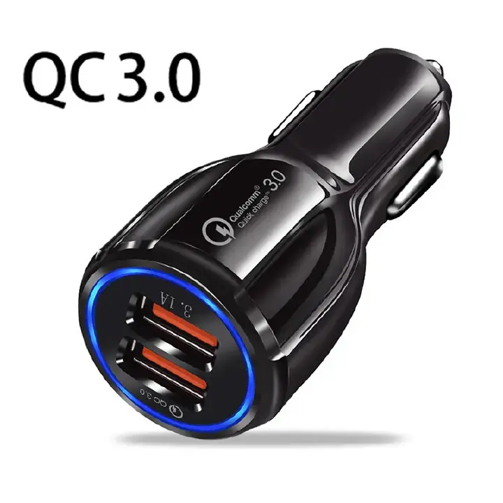 QC3.0+3.1A Car Chargers 2Ports Fast Charging 12-24V For Samsung Huawei iphone Dual USB Adapter Socket Splitter Cigarette Lighter