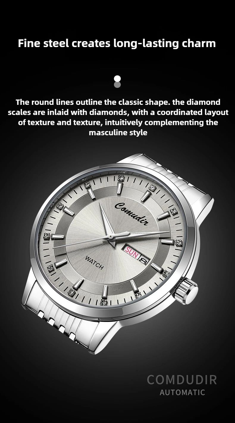 Fully Automatic Non Mechanical Men's Watch Men's Hollowed Out Waterproof Tide Glow in The Dark Dual Calendar