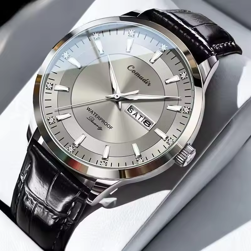Fully Automatic Non Mechanical Men's Watch Men's Hollowed Out Waterproof Tide Glow in The Dark Dual Calendar