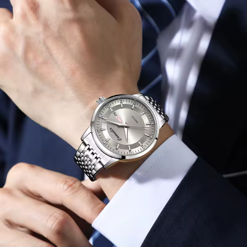 Fully Automatic Non Mechanical Men's Watch Men's Hollowed Out Waterproof Tide Glow in The Dark Dual Calendar