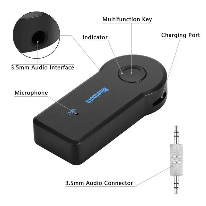 Bluetooth 5.0 Receiver Transmitter 2 in 1 Wireless Adapter 3.5mm Jack For Car Music Audio Aux A2dp Headphone Reciever Handsfree