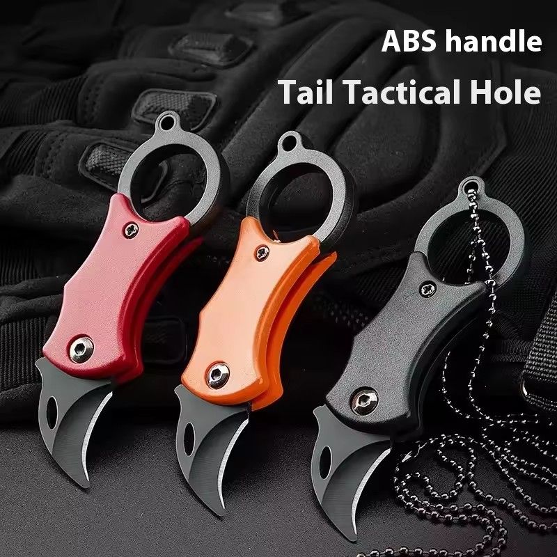 2024 New Outdoor Folding Knife EDC Key Fox Claw Box Cutter Necklace Knife Camping Portable Self-defense Pocket Knife