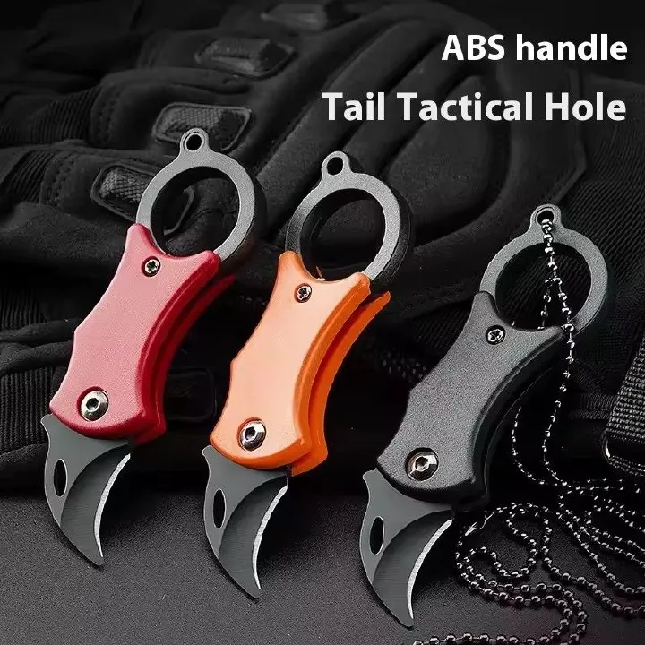2024 New Outdoor Folding Knife EDC Key Fox Claw Box Cutter Necklace Knife Camping Portable Self-defense Pocket Knife