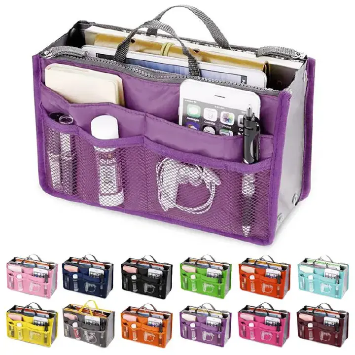 Thicken Large Capacity Cosmetic Storage Bag Nylon Travel Insert Organizer Handbag Purse Makeup Bag