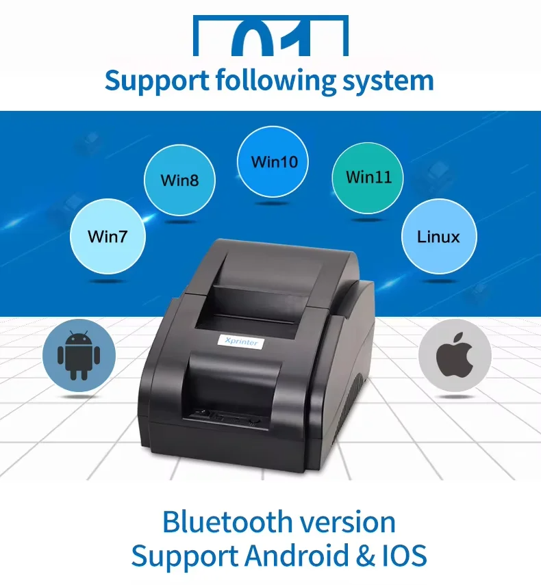 Xprinter POS 58 USB+Bluetooth for Android and IOS 58mm Thermal Small Ticket Printer Bill Machine
