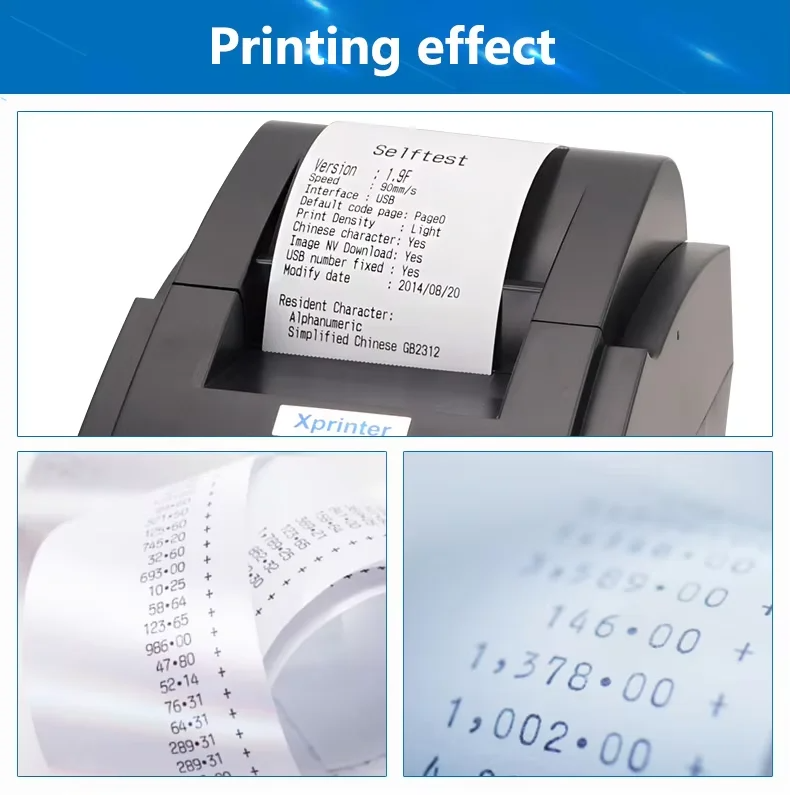 Xprinter POS 58 USB+Bluetooth for Android and IOS 58mm Thermal Small Ticket Printer Bill Machine
