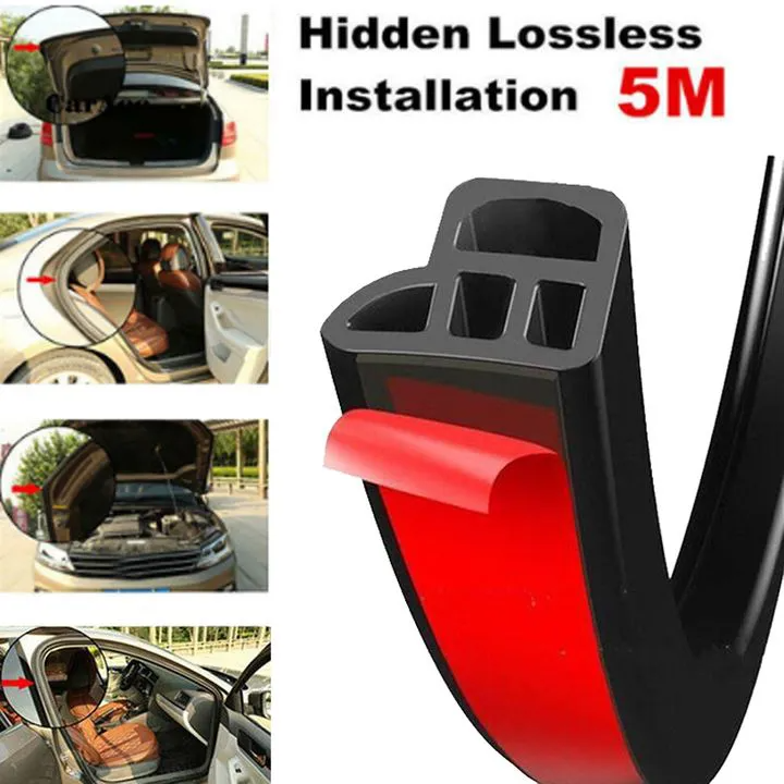 BL 5M L-Type Thicken Car Door Hood Trunk Edge Sound Insulation Rubber Seal Strips Auto Weatherstrip