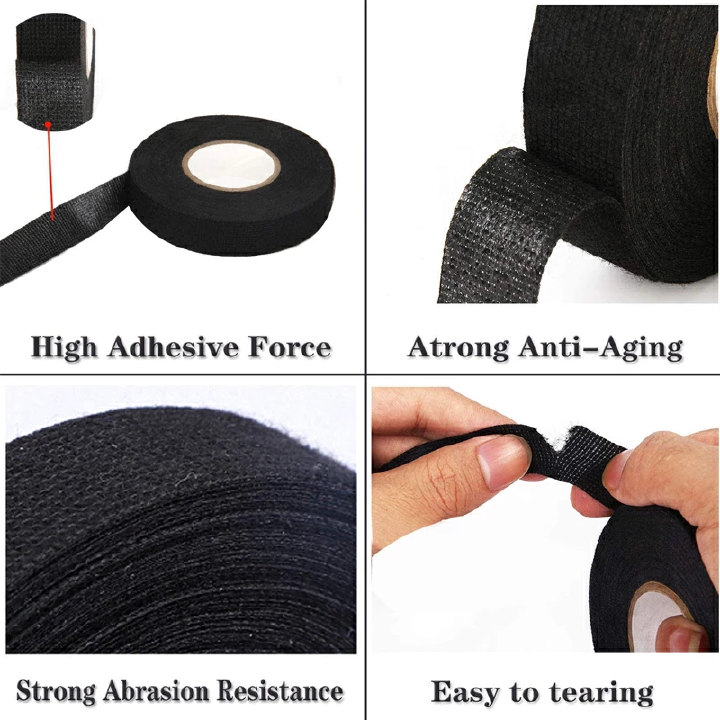9MM  Heat-resistant Flame Retardant Tape Adhesive Cloth Tape For Car Cable Harness Wiring Protection
