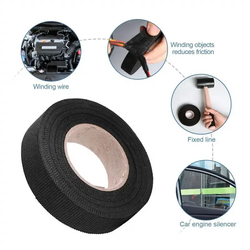 9MM  Heat-resistant Flame Retardant Tape Adhesive Cloth Tape For Car Cable Harness Wiring Protection