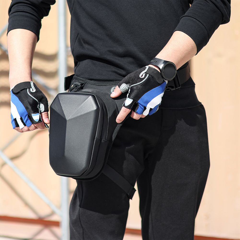 Motorcycle Leg Bag Crossbody Shoulder Purse Hard Shell Fanny Pack Crossbody Shoulder Purse for Men Women Cycling Hiking Climbing