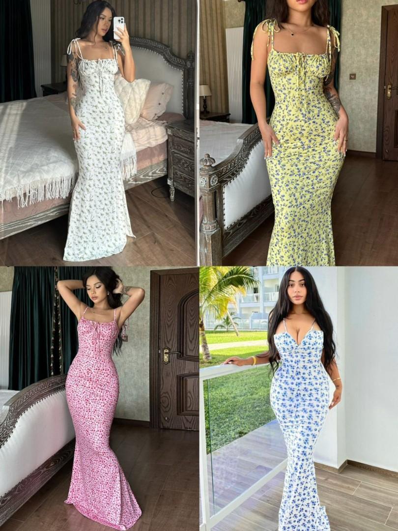 Summer Bloom Elegance™ Bodycon Maxi Dress – Adjustable Spaghetti Straps, Sweetheart Neckline & Ruched Floral Perfection for Casual Chic and Garden Glam Moments