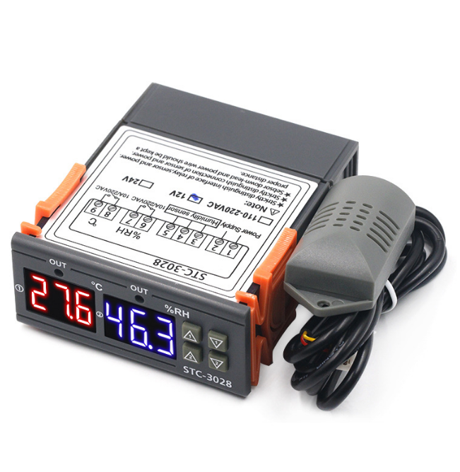 STC-3028 Digital Temperature & Humidity Controller – Dual Relay Thermostat For Incubators, Greenhouses, And HVAC Systems