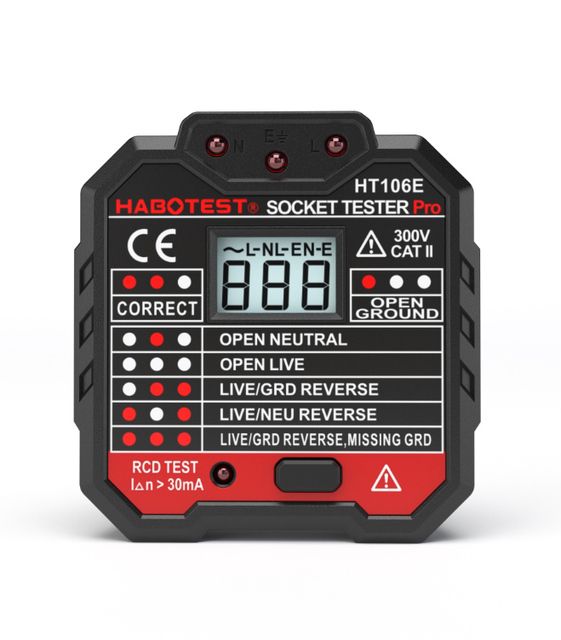 HT106B HT106D HT106E Digital Display Socket Tester Plug Polarity Phase Check Detector Voltage test Multi-function Electroscope