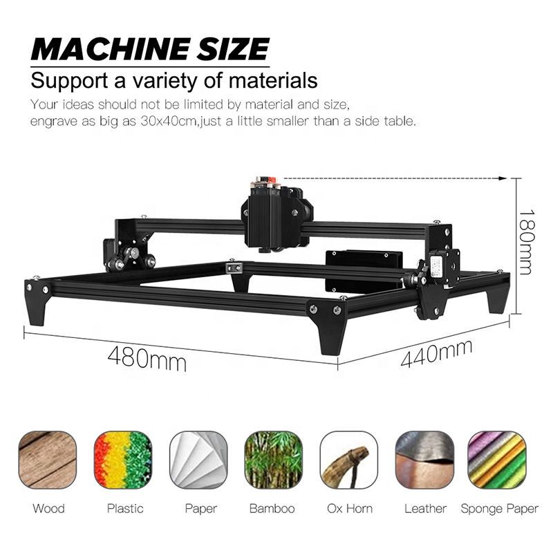 Twotrees TTS55 12V 4A DC Jewellery Laser Engraving Machine Dst/Dxf/Dst/Dxf for Paper Glass Wood Cutting