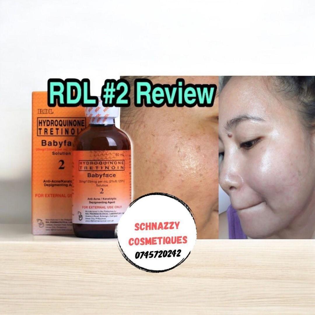 RDL RX2 Hydroquinone Tretinoin Anti Acne Babyface Solution for Hyperpigmentation Scars Dark Spots Blemishes Sunburn Dark Circles Blackness Treatment and soap