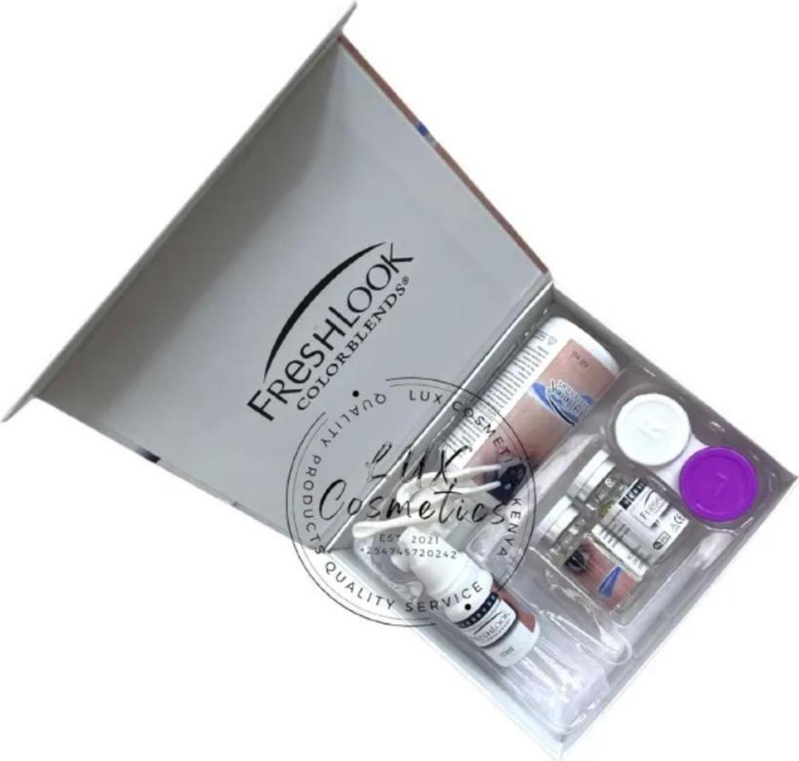 Sterling grey Eye Contact Lens Set Kit (1 PAIR LENSES+STORAGE CASE+PRESERVATION SOLUTION+2APPLICATORS+STERILE EYE DROPS) PICK A COLOUR Aesthetic Cosmetic Beauty Colored Eye