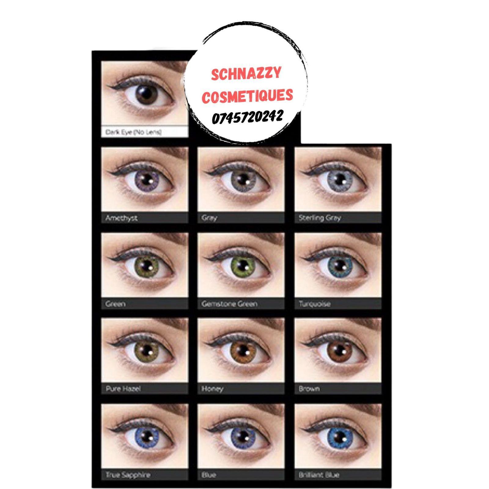 Blue Eye Contact Lens Set Kit (1 PAIR LENSES+STORAGE CASE+PRESERVATION SOLUTION+2APPLICATORS+STERILE EYE DROPS) PICK A COLOUR Aesthetic Cosmetic Beauty Colored Eye