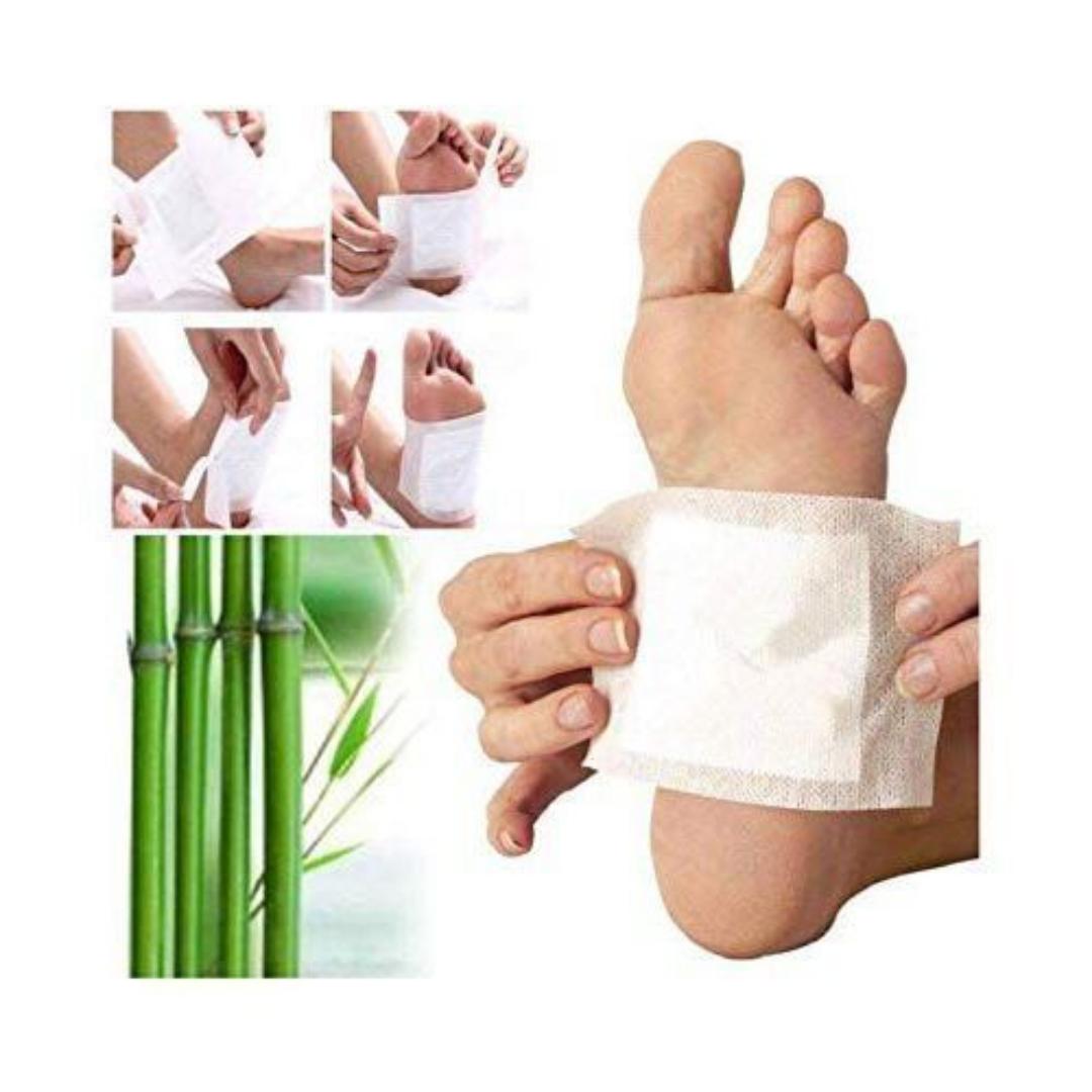 Disunie foot patches bamboo charcoal and green tea deep cleaning removes dampness and toxins relieves stress and improve sleep