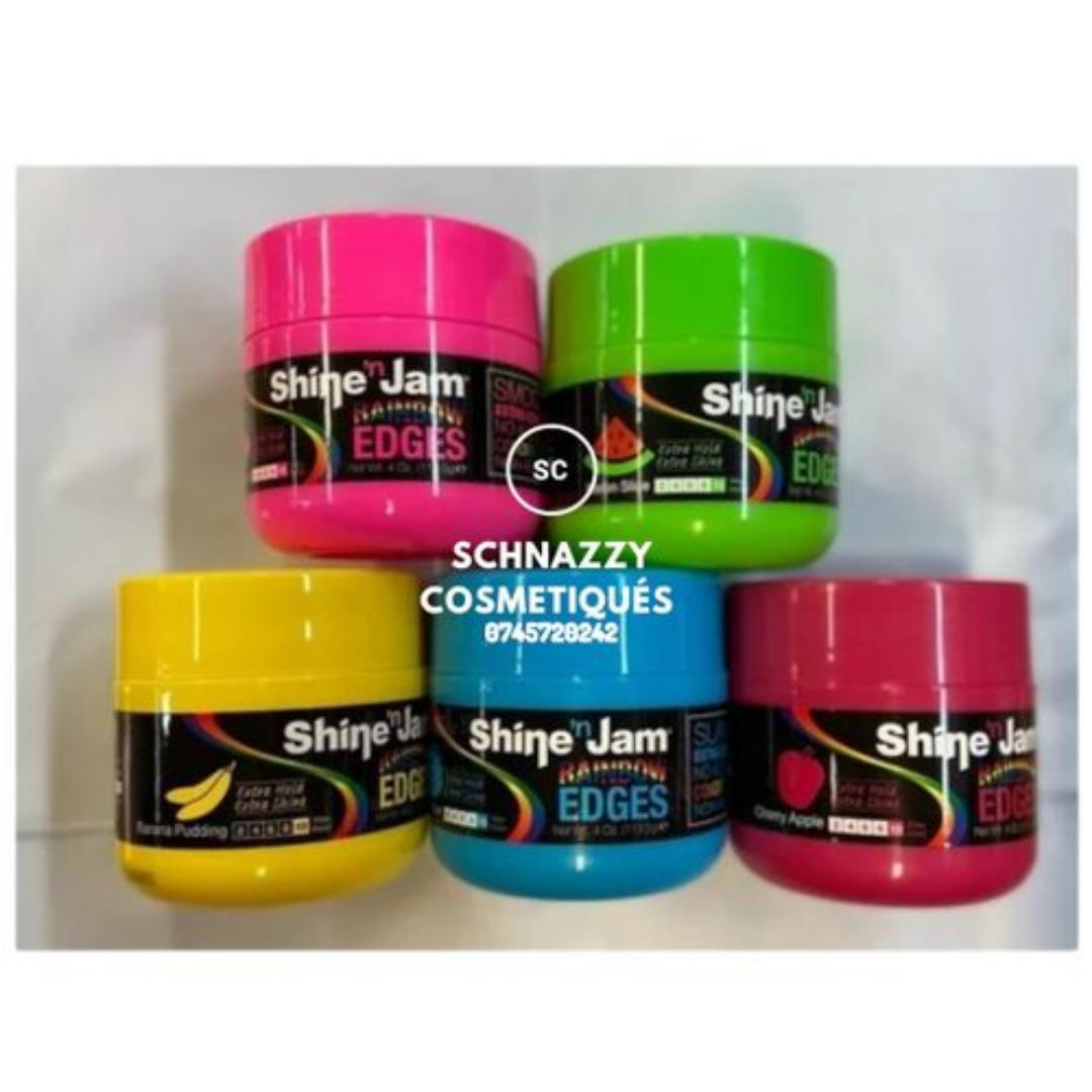 Ampro SHINE N' JAM RAINBOW EDGES TAMED CONDITIONING NON FLAKING Strong Hold Curly Hair Gel for Women - Styling Gel for Women - Strengthens with Silk Protein
