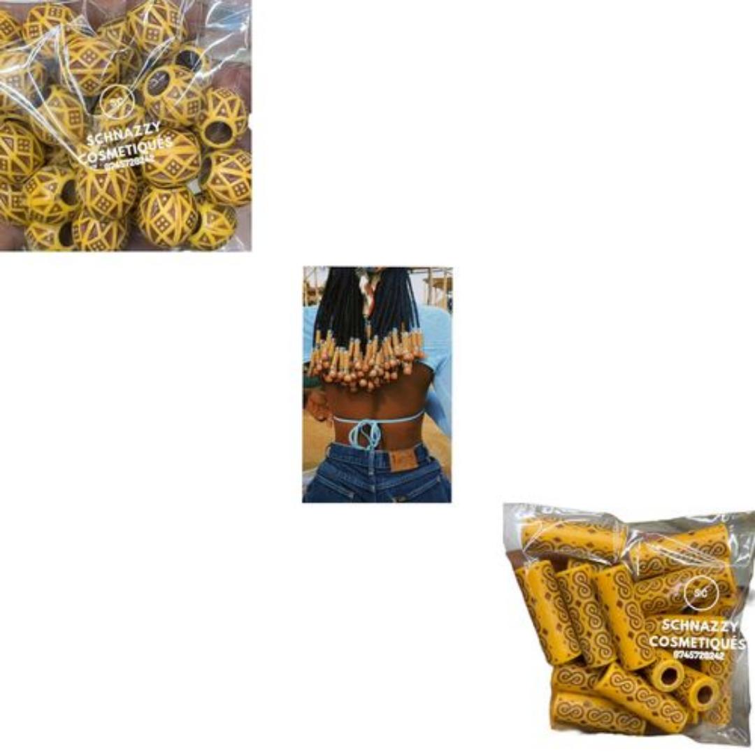 Wood Braid Beads Hair Accessories Dreadlocs Made of durable material with two details for you to choose that you can make different hairstyles easily.