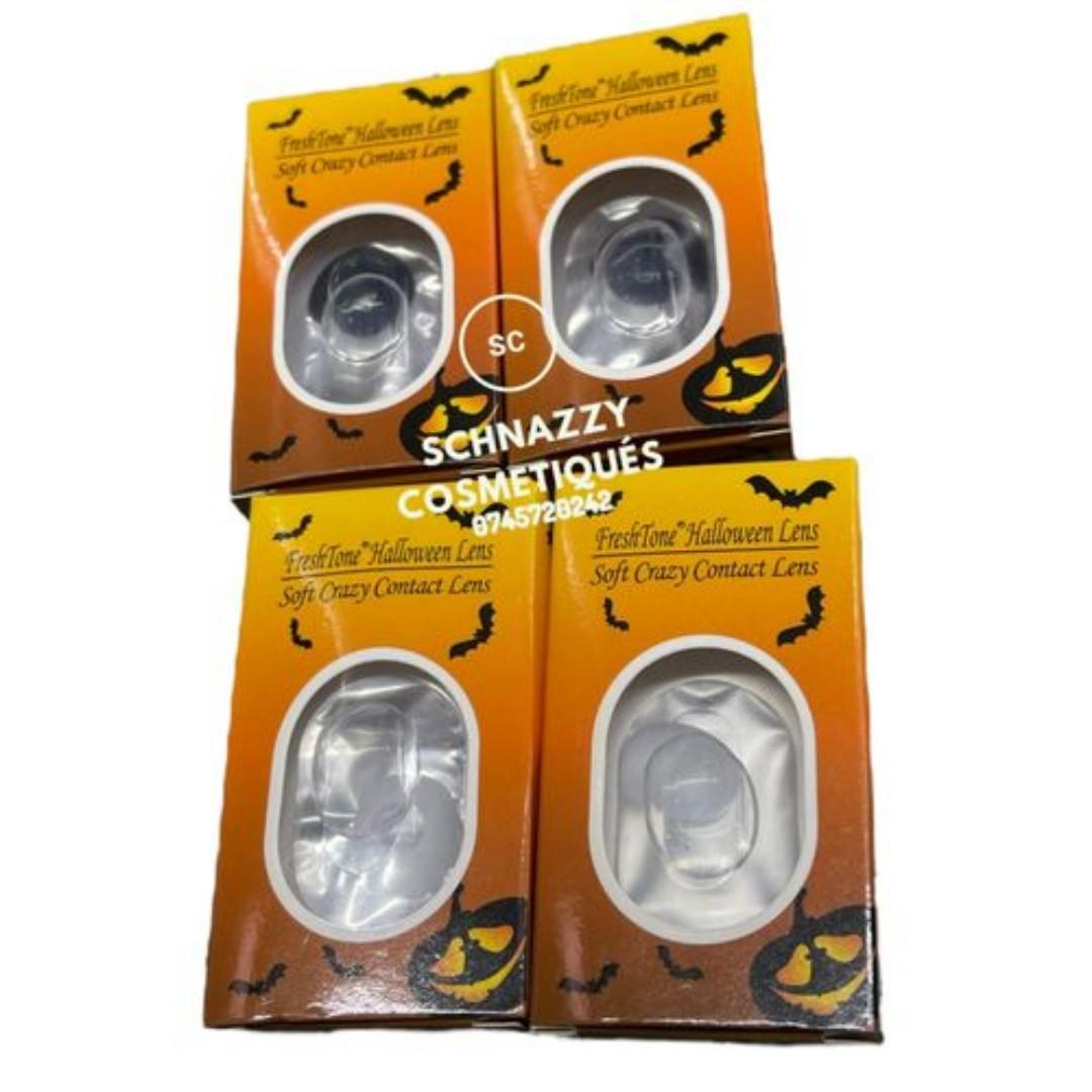 Freshtone Halloween Soft Crazy Color Halloween Eye Contact Lens BLACK/WHITE/RED are most worn, safe and versatile lenses for an everyday finesse look.