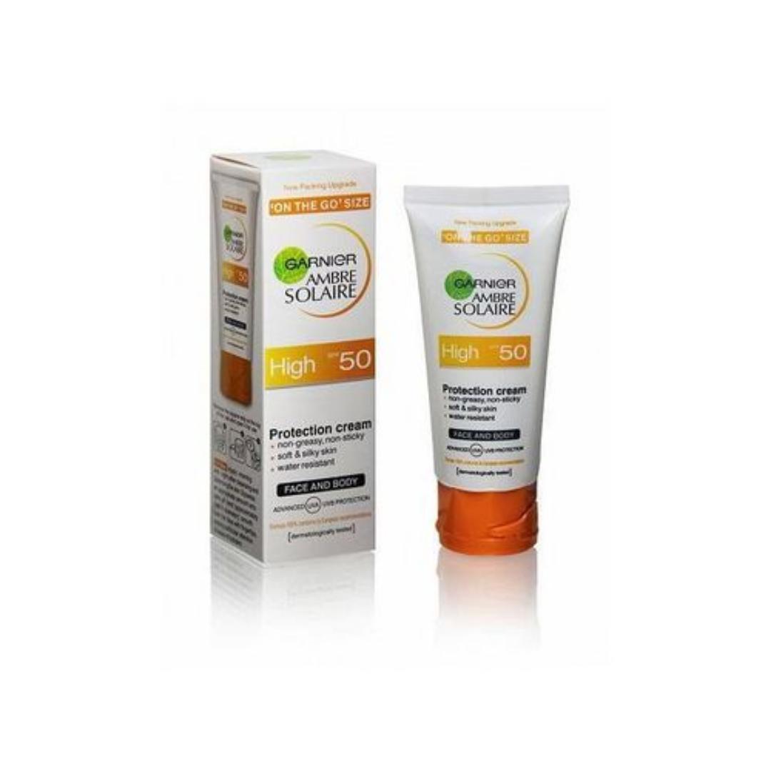 Garnier Spf 50 Ambre Solaire Best Sunscreen Sunblock Cream Enriched with a hydrating complex and pure vitamin E, it also offers protection against dryness by maintaining your skin's moisture levels du
