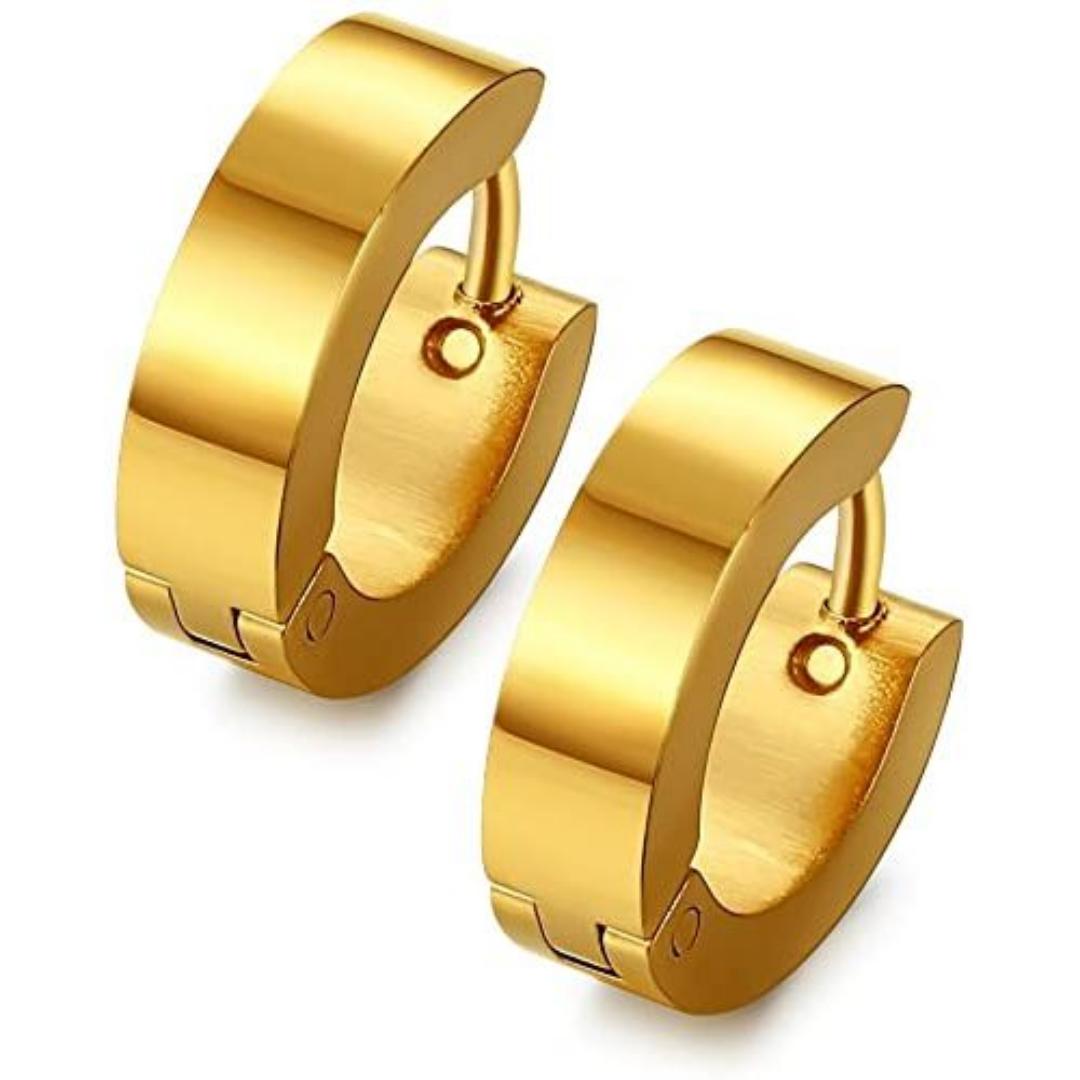 Trendy Tiny Lobe Earrings Men Women Stainless Steel - Gold, Black, Silver Crafted in High Quality Stainless Steel, Lead-Free & Nickel-Free, and Hypoallergenic, safe for sensitive ears.