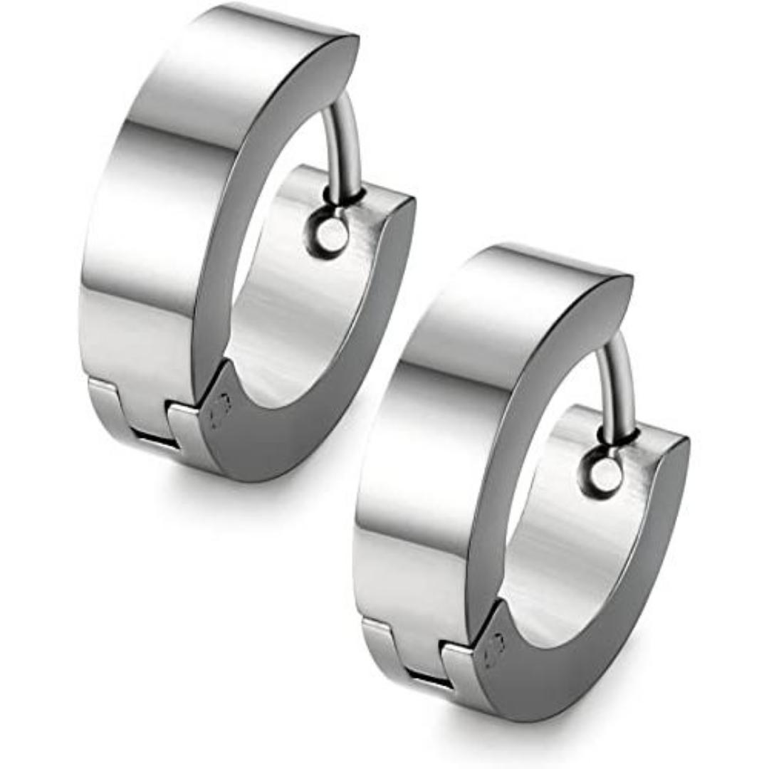 Trendy Tiny Lobe Earrings Men Women Stainless Steel - Gold, Black, Silver Crafted in High Quality Stainless Steel, Lead-Free & Nickel-Free, and Hypoallergenic, safe for sensitive ears.