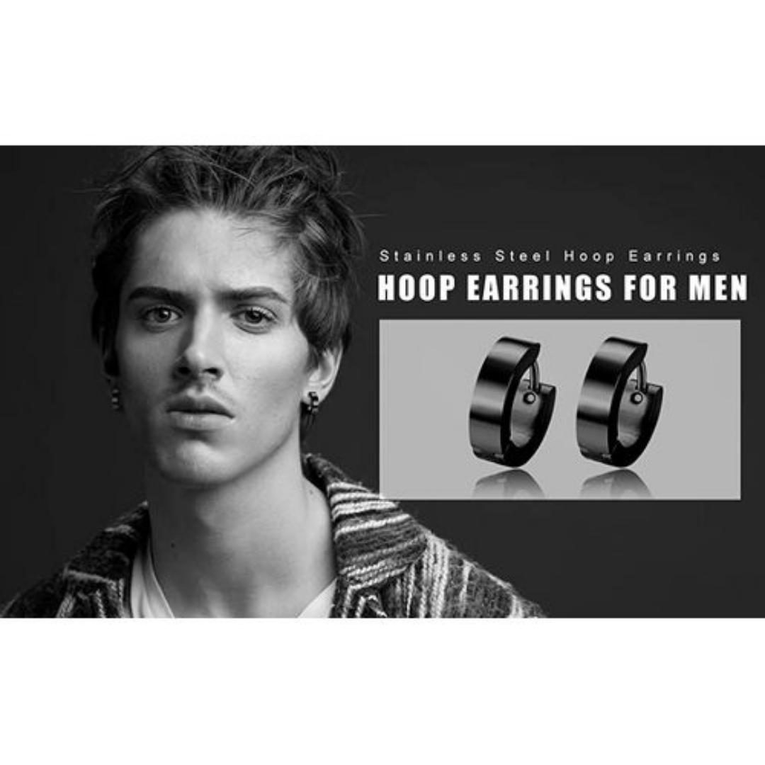 Trendy Tiny Lobe Earrings Men Women Stainless Steel - Gold, Black, Silver Crafted in High Quality Stainless Steel, Lead-Free & Nickel-Free, and Hypoallergenic, safe for sensitive ears.