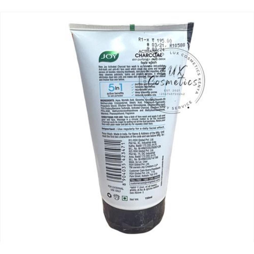 Joy 5in1 Activated Charcoal Skin Purifying Deep Detox Face Wash is an innovative antipollution antitoxin anti dirt face wash. Cleans pores removing impurities that clog and cause acne.