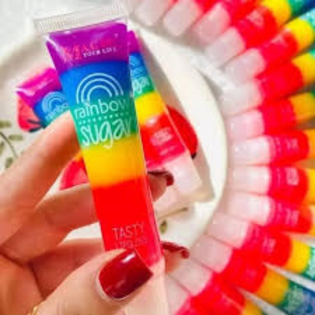 Magic Rainbow Sugar Flavored Sheer Lipgloss  for a delicious kiss of sheer and next-level shine.