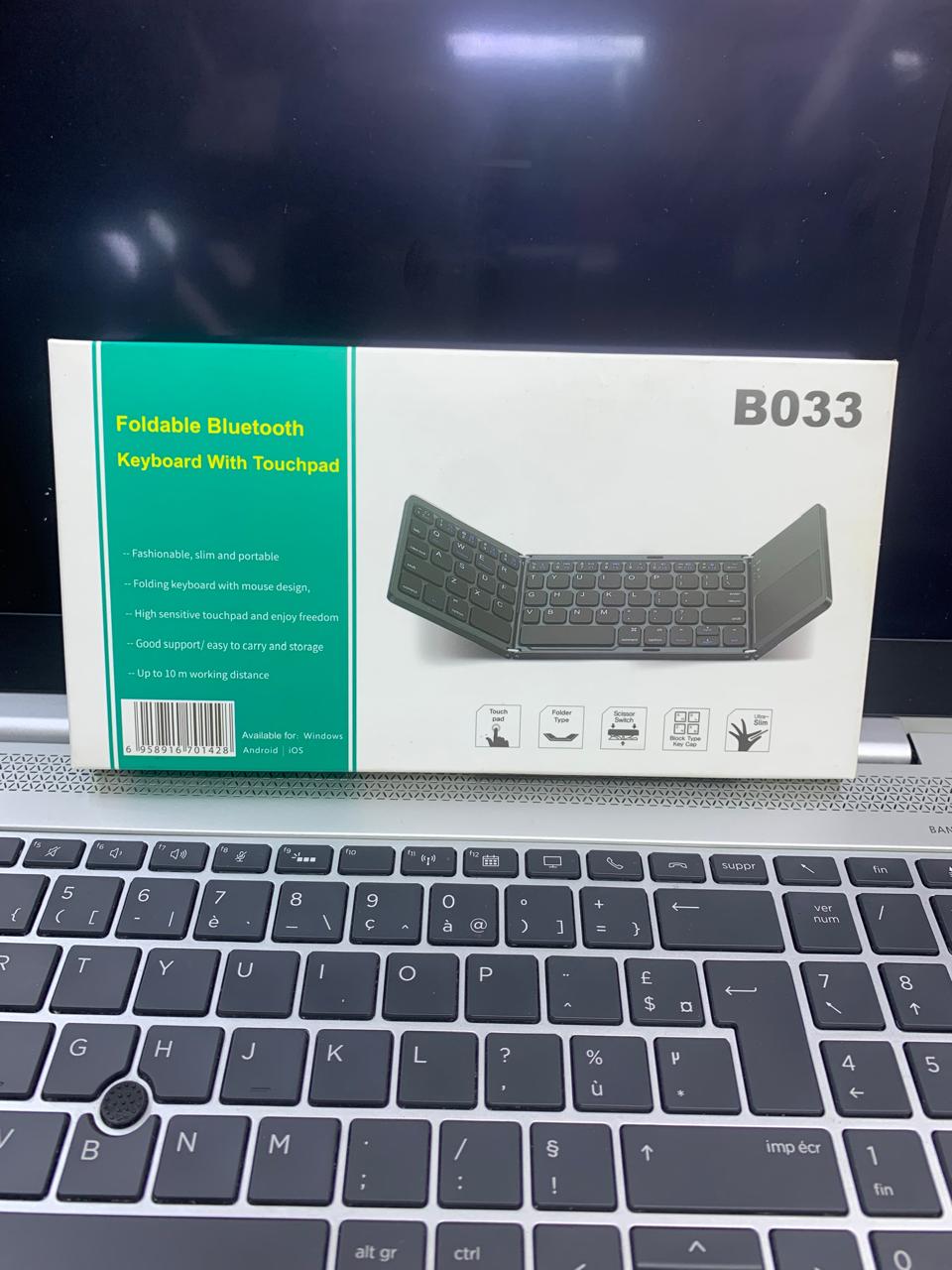 COMPACT FOLD-ABLE KEYBOARD RECHARGEABLE WITH TRACK-PAD USABLE WITH SMART DEVICES