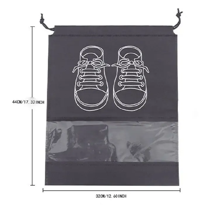 Shoe Bags Shoe Storage Bag Shoe Bag Non-Woven Dustproof And Moisture-Proof Business Trip Artifact Shoe Storage Household Transparent Shoe Cover 【5 pieces】32*44cm
