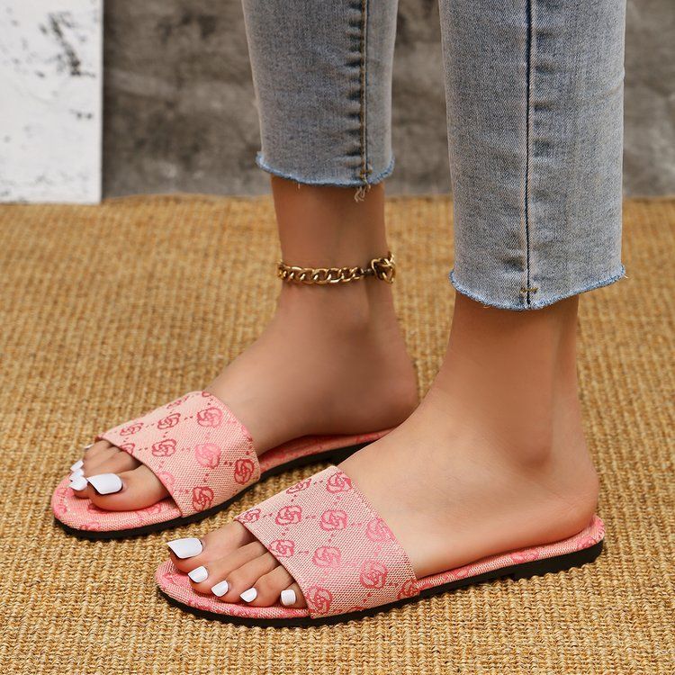 Famous Brand Women’s Shoe Simple Open Toe Flat Sandals All-match Fashion Slippers Non-slip Wear-resistant Girl Breathable Take One Size Bigger Sandals Casual Lady Shoes