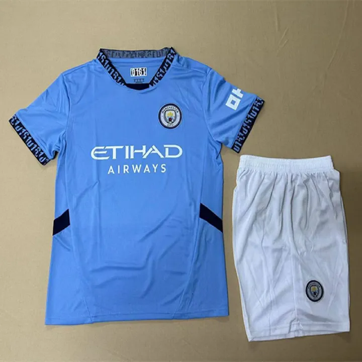 2024-2025 Season Manchester City Home Football Kit, Premier League No. 9 and No. 10, Adult and Children's Set