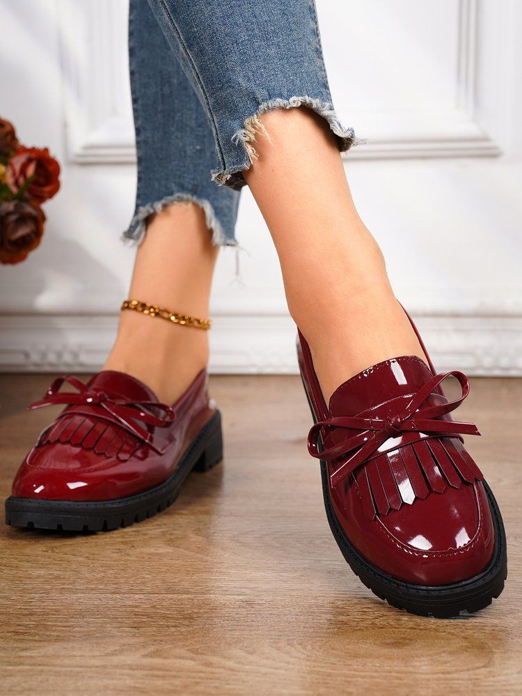 Fashion Women's Patent Leather Artificial Leather Shoes Ladies Soft Sole Anti-skid Flats Shoes Students Breathable Shoes Girls Loafers Comfortable Bean Shoes