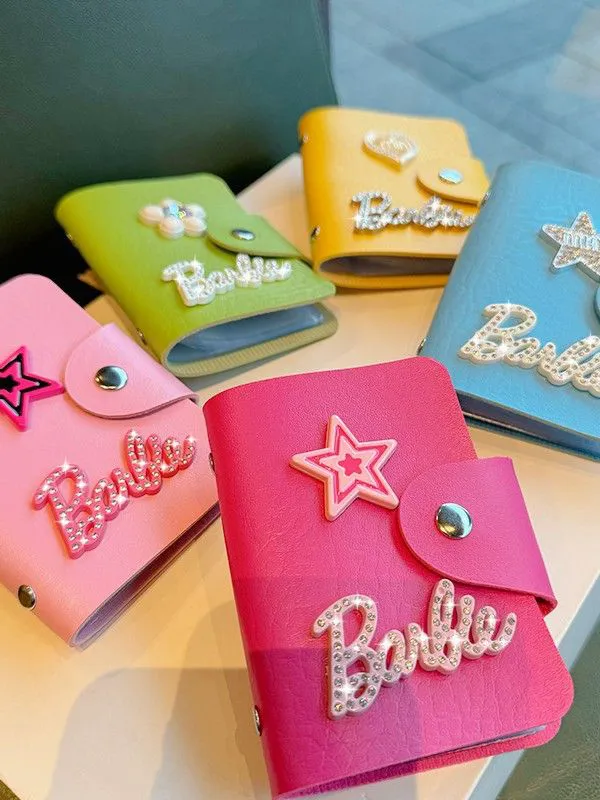 Fashion Colorful Barbie Women Leather Wallet Card Holder Coin Purse Female Wallets Small Money Purses New Clutch Bag